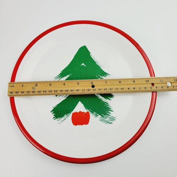 Pfaltzgraff Marimekko Christmas Tree Dinner Plate Red Band Finland Style Design - Picture 9 of 11